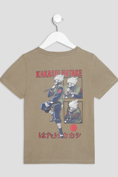 T-shirt manches courtes Naruto vert kaki garçon