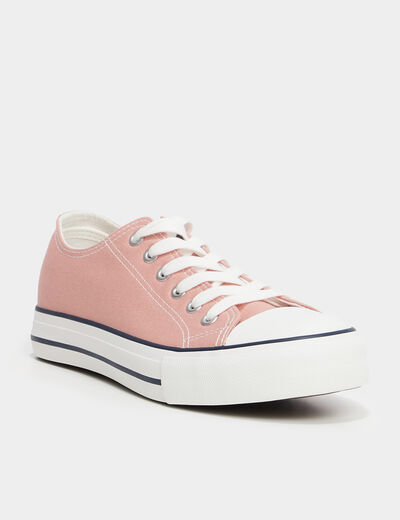 Tennis en toile à lacets Creeks rose clair femme