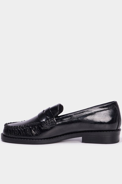 Mocassins vernis noir femme