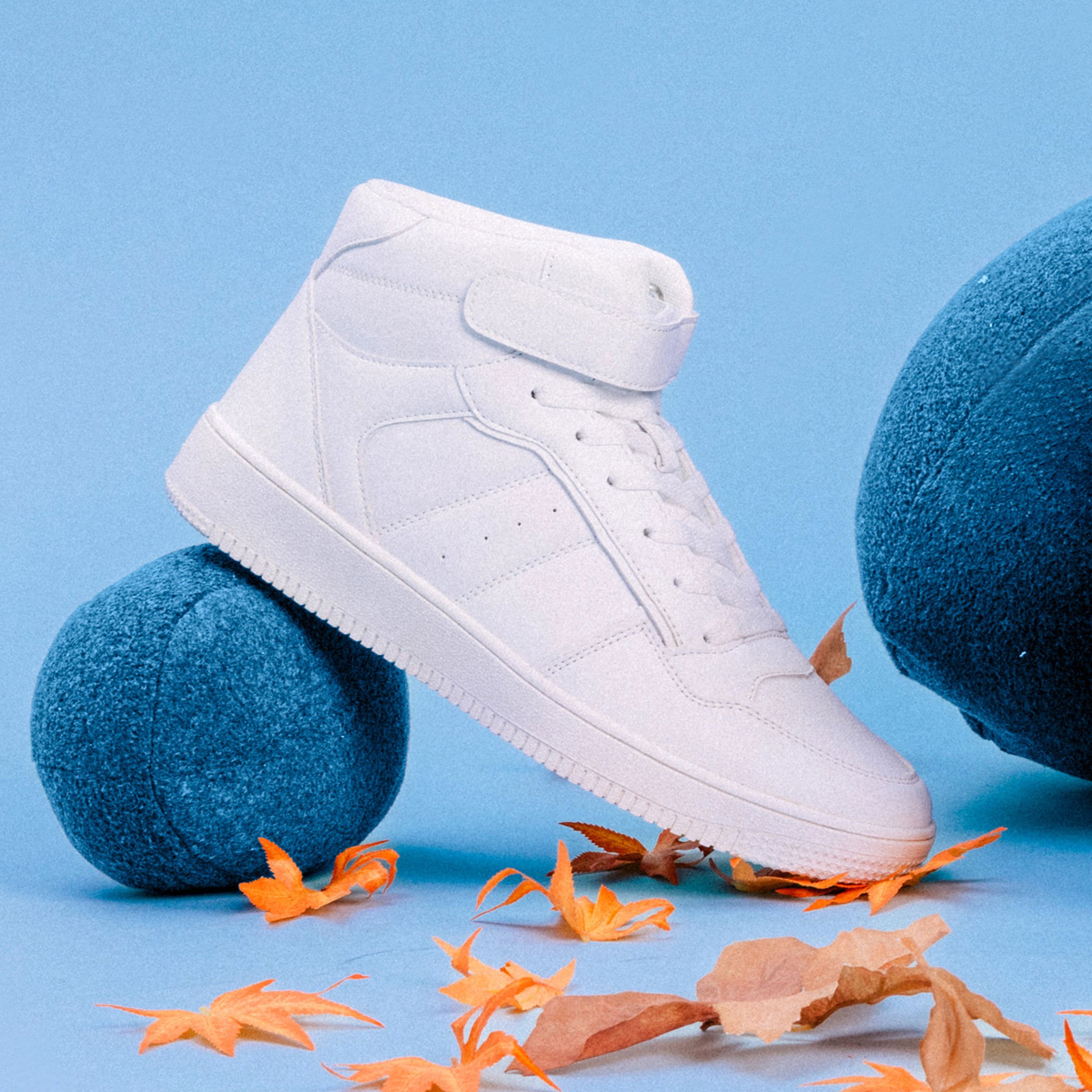 Baskets montantes à scratchs blanc homme CREEKS