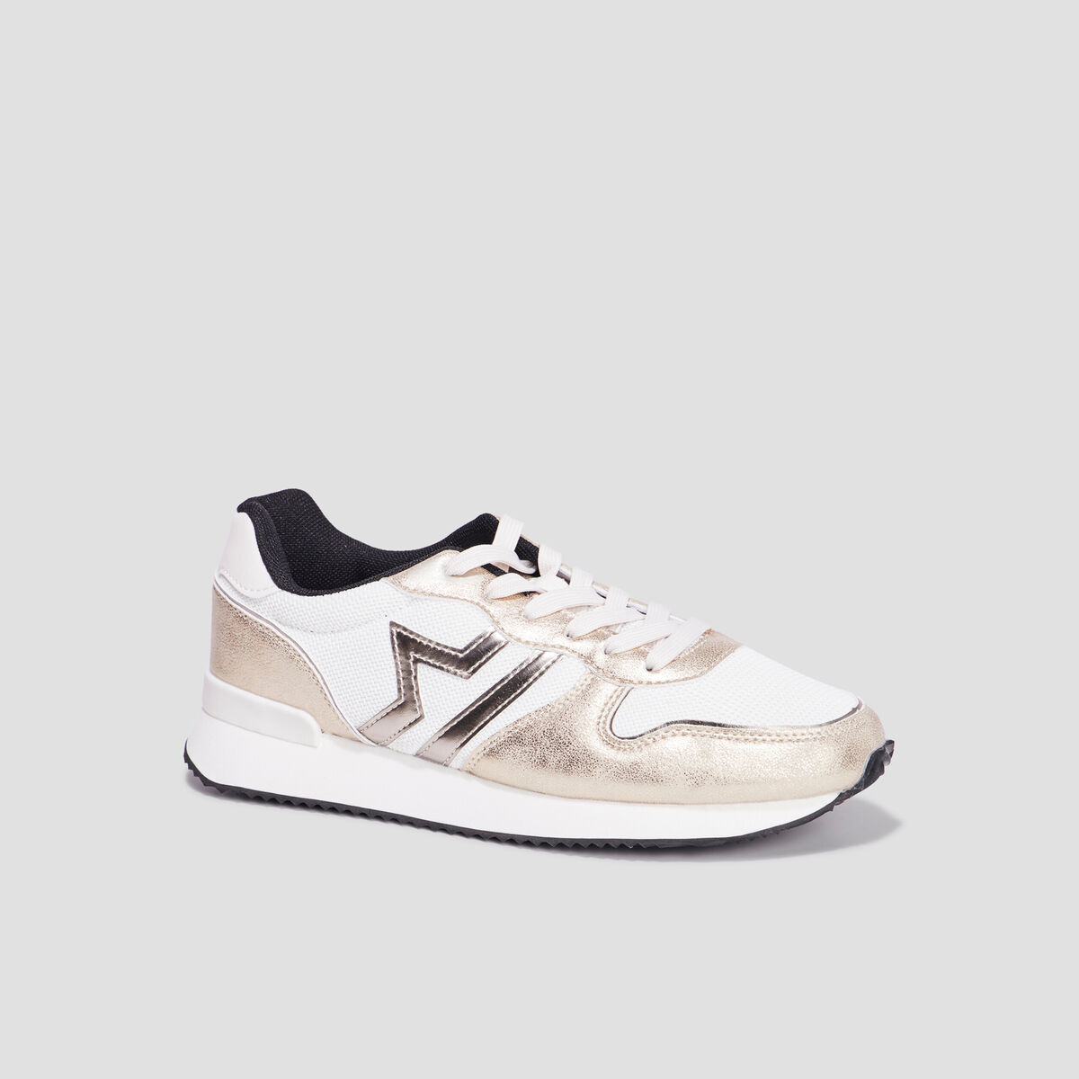 Baskets bi-matière à lacets Creeks blanc femme