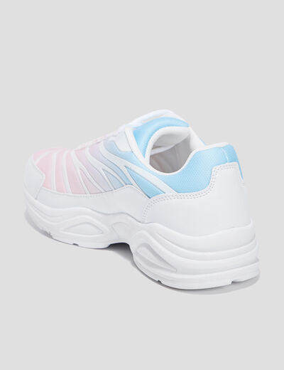 Baskets running &agrave; lacets multicolore fille
