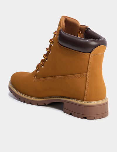 Bottines crantées marron clair femme