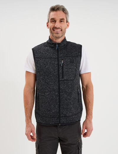 Gilet sans manches col montant gris fonc&eacute; homme