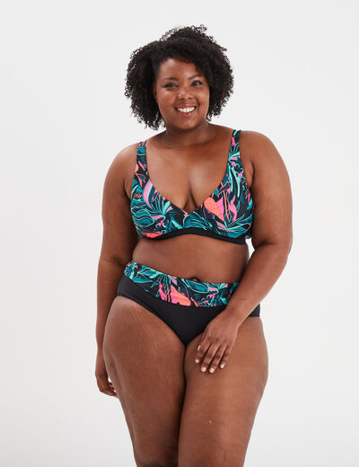 Haut de maillot de bain triangle noir femme grande taille