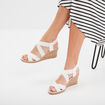 Sandales compensées blanc femme