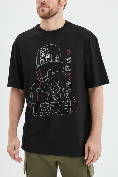 T-shirt manches courtes Naruto Itachi noir homme