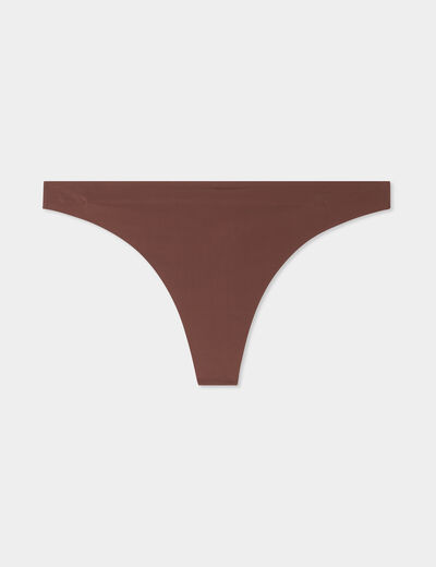 String microfibre sans coutures marron femme