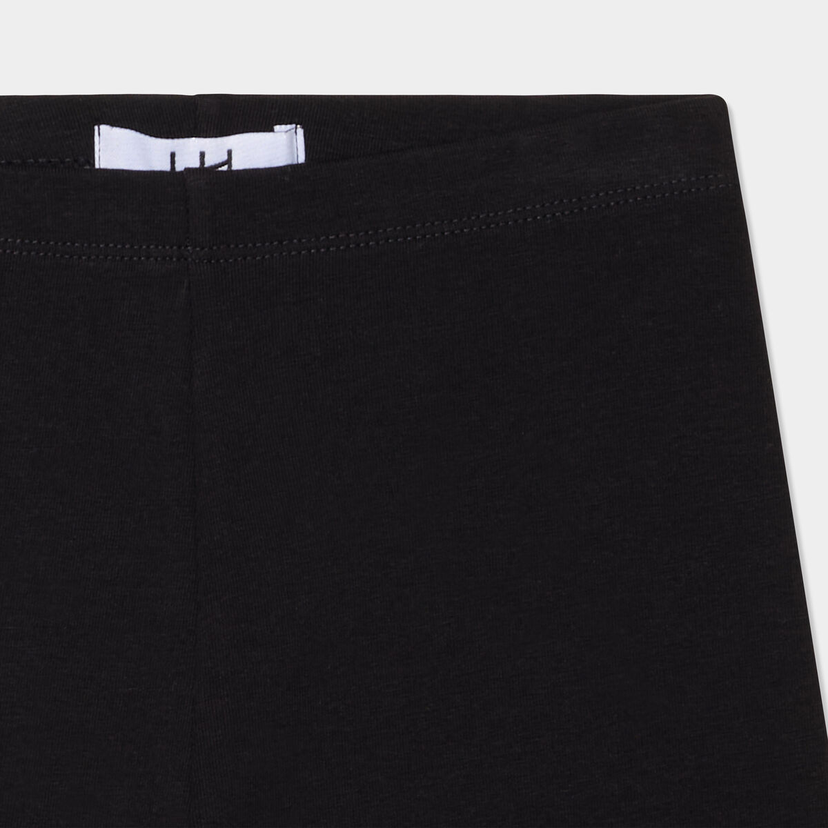 Short cycliste coton taille &eacute;lastiqu&eacute;e noir fille