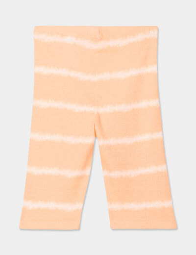 Legging cycliste côtelé coton orange fluo fille