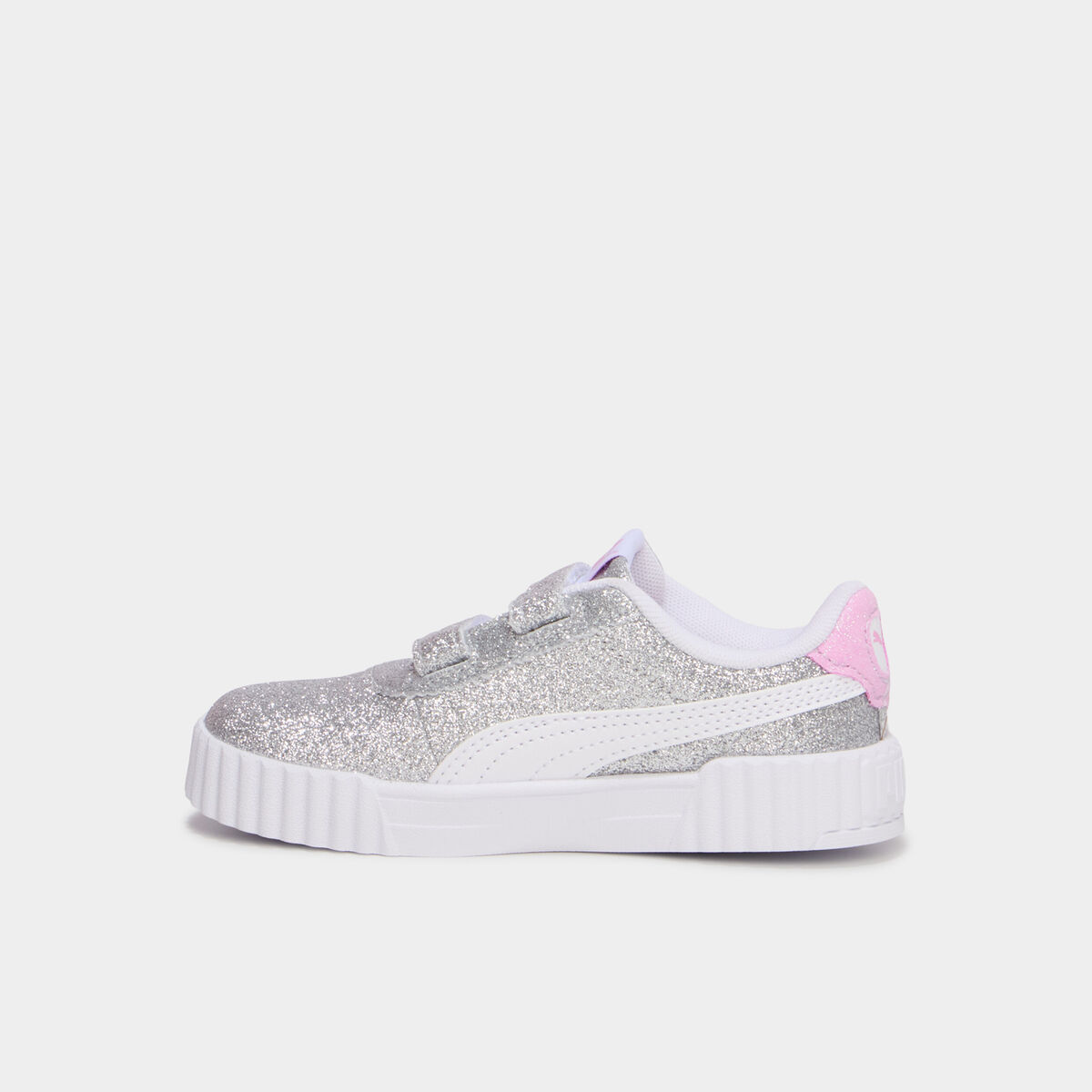 Baskets &agrave; scratchs et paillettes Puma gris argent fille