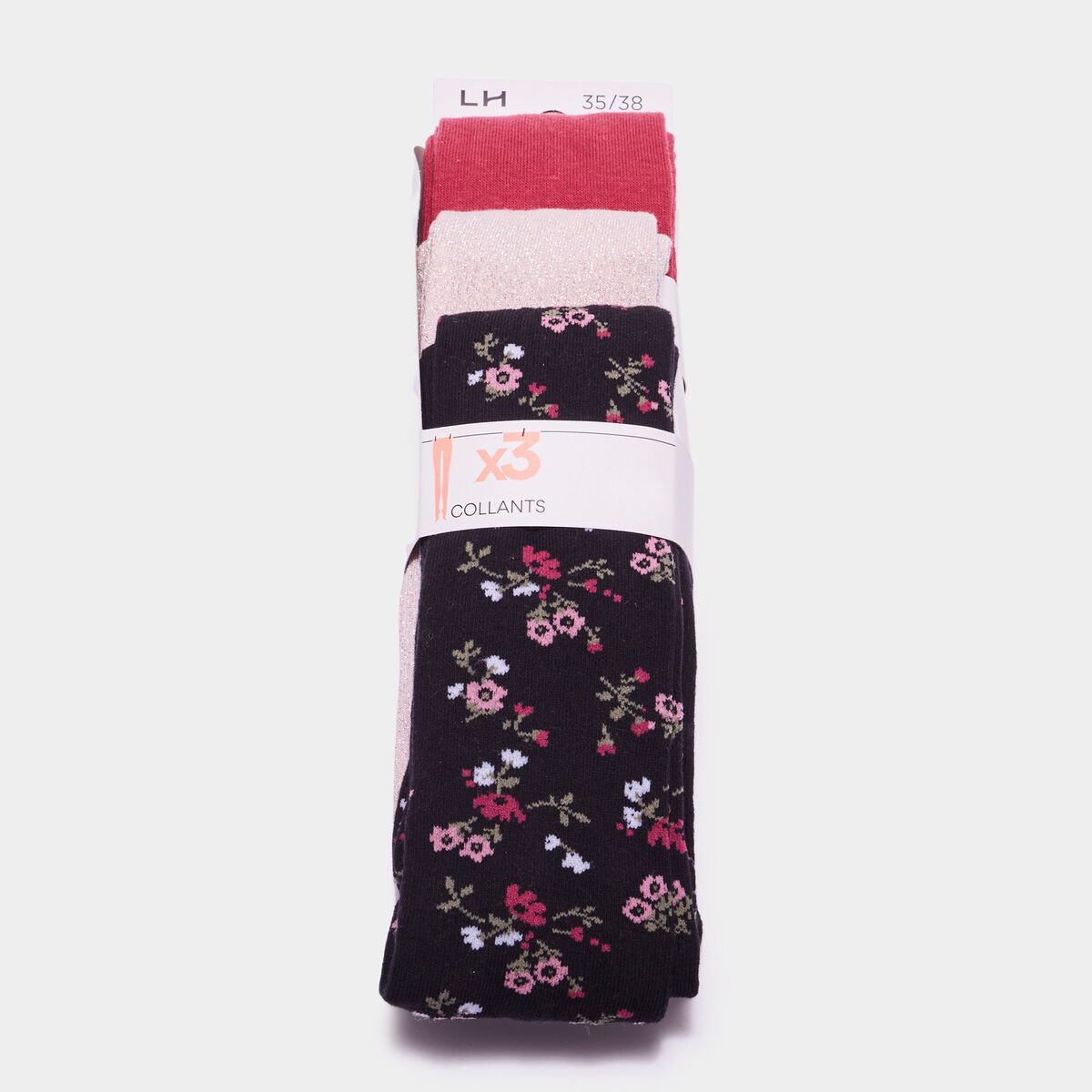 Lot 3 collants opaques coton multicolore fille