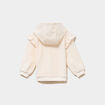 Gilet &agrave; capuche effet velours c&ocirc;tel&eacute; creme b&eacute;b&eacute; fille