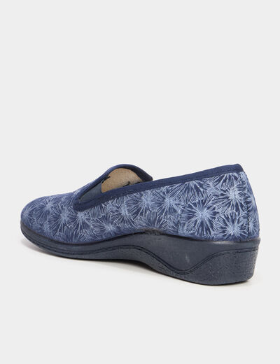 Chaussons compensés bleu femme