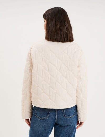 Veste matelass&eacute;e taille ajustable ivoire femme