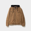 Veste doubl&eacute;e capuche amovible en coton marron clair homme