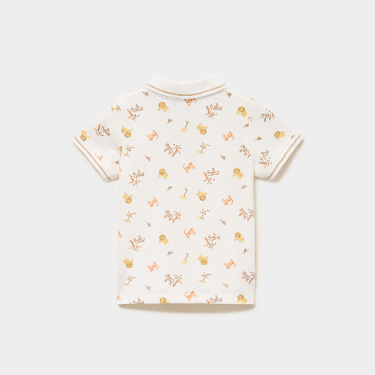 Polo manches courtes coton ecru b&eacute;b&eacute; gar&ccedil;on