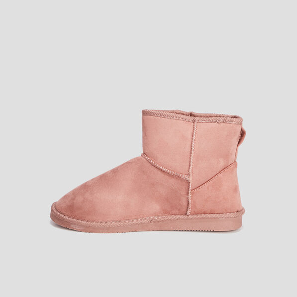 Bottines fourrées rose femme
