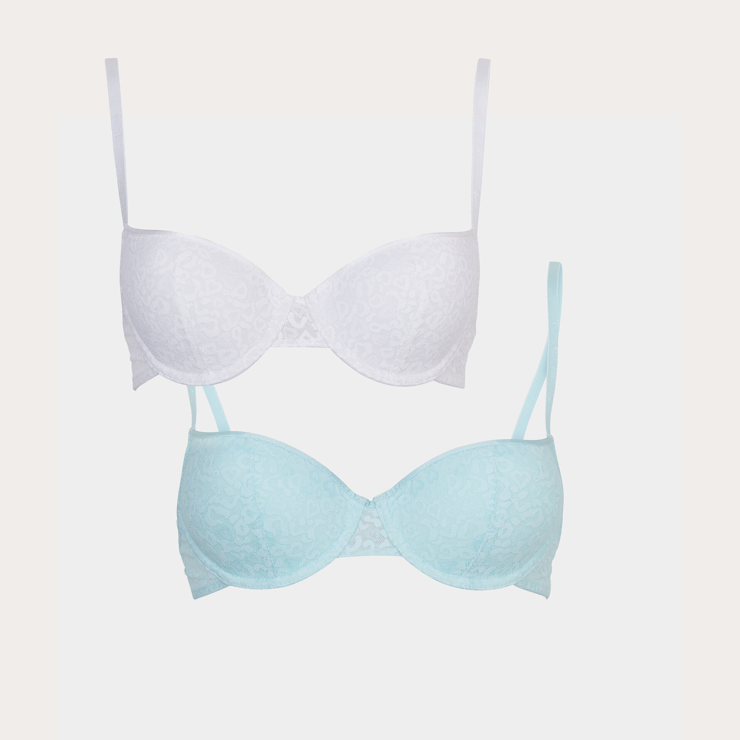 Lot 2 soutiens-gorge corbeille paddé bleu turquoise femme LH