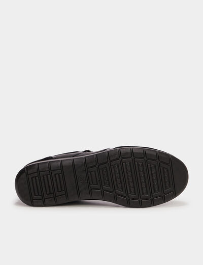 Tennis pied large en cuir Confortissimo noir femme