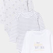 Lot 3 bodies US coton manches longues blanc b&eacute;b&eacute;