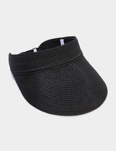 Visi&egrave;re paille tress&eacute;e noir femme