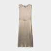 Robe midi droite sans manches jaune or femme