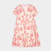 Robe trapèze manches papillons coton ecru femme
