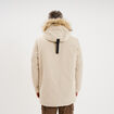 Parka &agrave; capuche fausse fourrure gris argent homme