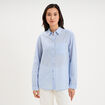 Chemise manches ajustables 1 poche coton bleu ciel femme