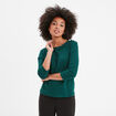 T-shirt manches 3/4 col rond coton vert foncé femme