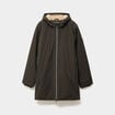 Parka coupe-vent d&eacute;perlante doubl&eacute;e vert kaki homme