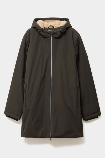 Parka coupe-vent d&eacute;perlante doubl&eacute;e vert kaki homme