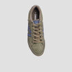 Baskets plates à lacets vert kaki homme