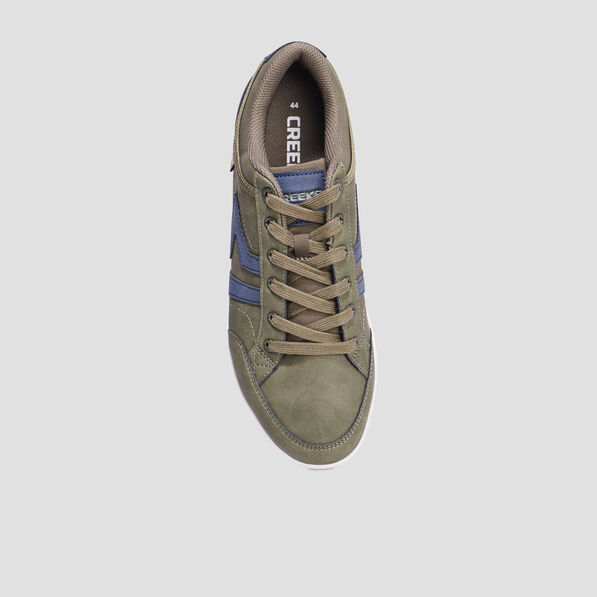 baskets plates a lacets vert kaki homme Baskets plates à lacets vert kaki homme