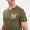 T-shirt col tunisien coton Trappeur vert kaki homme