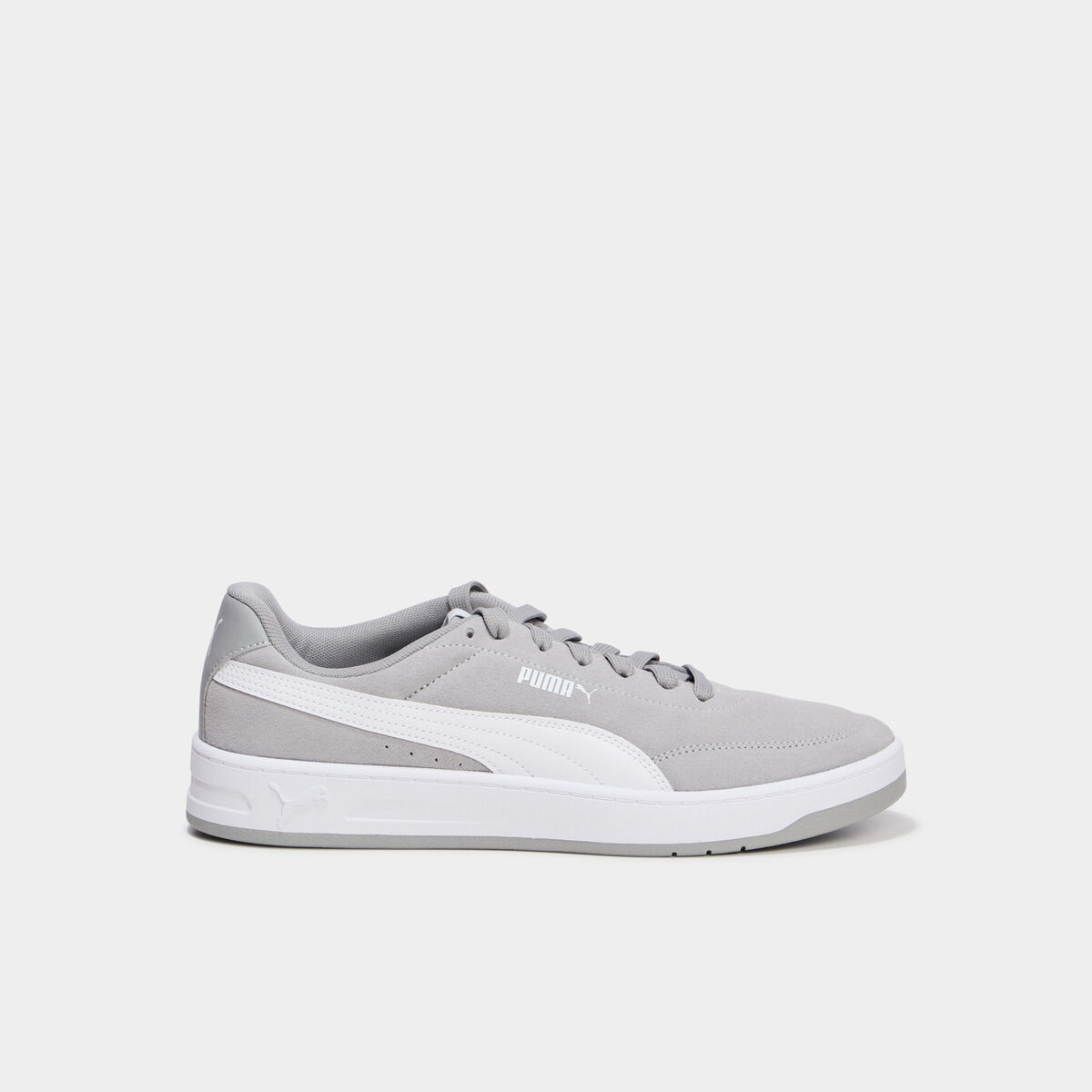Baskets &agrave; lacets en cuir Puma Clean SD gris homme