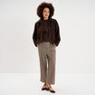 Veste bouclette oversize col tailleur marron fonc&eacute; femme