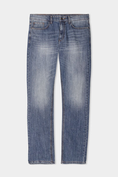 Jeans straight effet délavé denim dirty homme