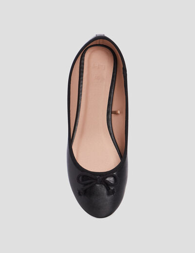 Ballerines plates avec noeuds noir femme