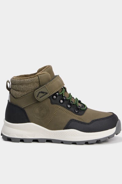 Boots &agrave; scratchs vert kaki gar&ccedil;on