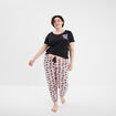 Ensemble pyjama pantalon 2 pièces Stitch noir femme grande taille