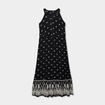 Robe midi évasée sans manches noir femme