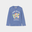 T-shirt à manches longues coton Mario bleu garçon
