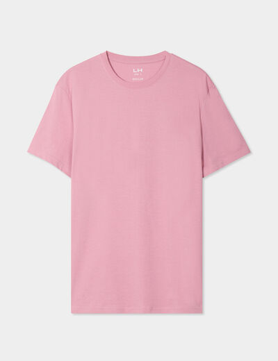 T-shirt en coton manches courtes vieux rose homme
