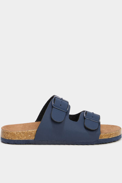 Mules avec boucles bleu marine gar&ccedil;on