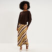 Pull encolure bateau manches longues marron fonc&eacute; femme