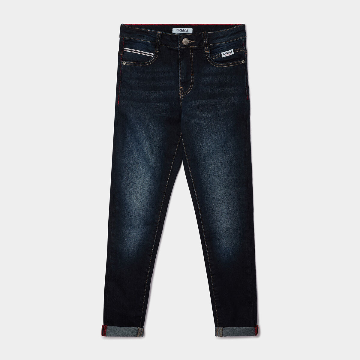 Jeans skinny taille ajustable denim brut gar&ccedil;on