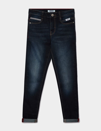 Jeans skinny taille ajustable denim brut gar&ccedil;on