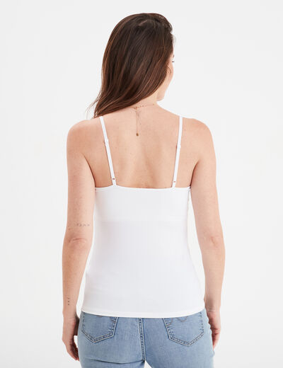 Débardeur soutien-gorge intégré blanc femme